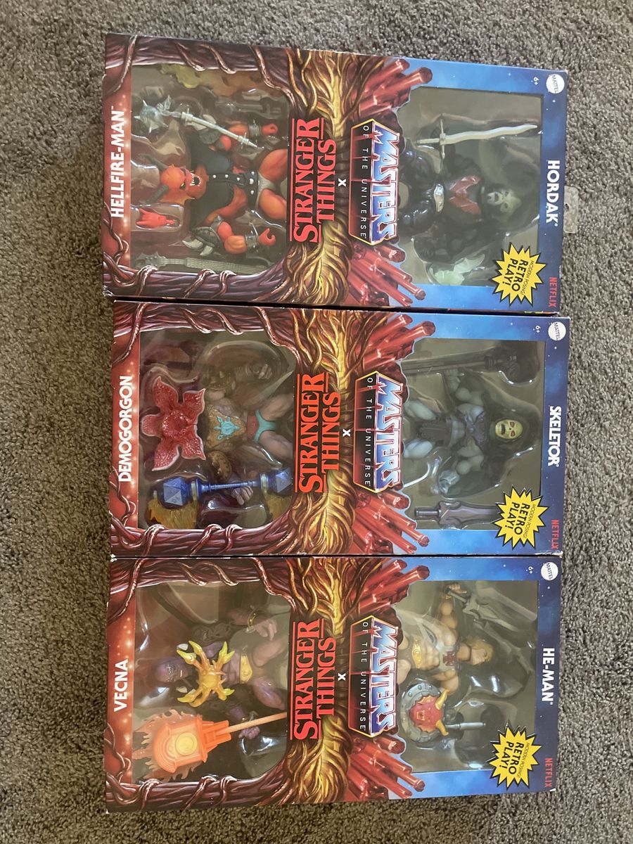 Masters of the Universe x Stranger Things Action Figures (Set of 6): He-Man, Skeletor, Hordak, Demogorgon, Hellfire-Man, Vecna