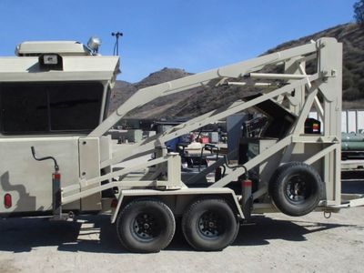 Security Watch Tower FLIR Sky Watch Mobile Guard Surveillance and Deterrence Skywatch Onan Generator