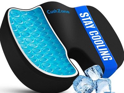 Memory Foam Seat Cushion with Cooling Gel & Non-Slip Cover