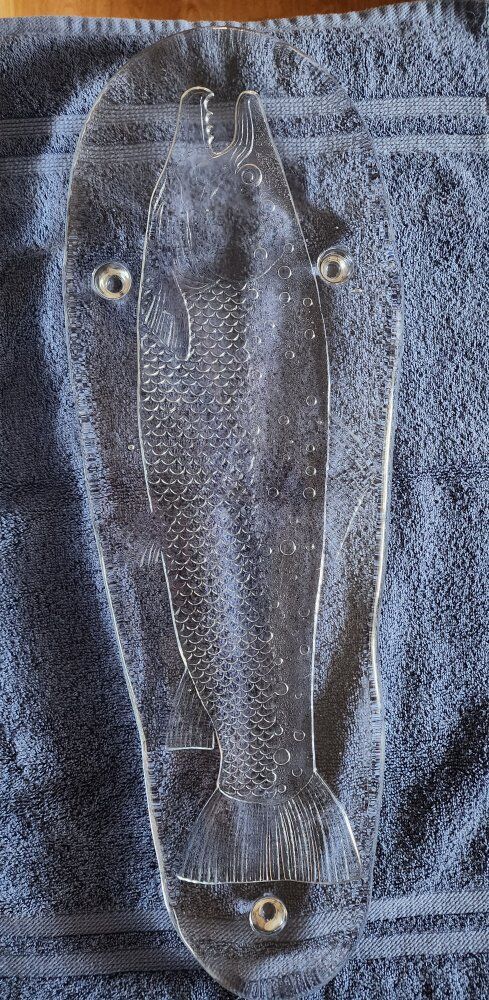 Heavy Clear Glass Fish Shaped Serving Tray