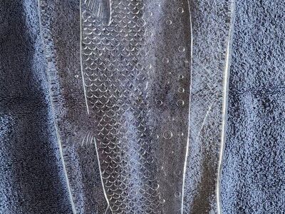 Heavy Clear Glass Fish Shaped Serving Tray