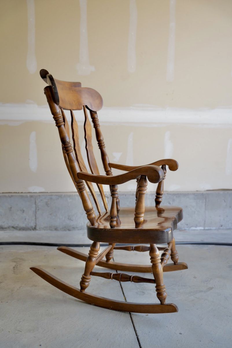 Vintage 1981 Nichols & Stone Solid Wood Rocking Chair