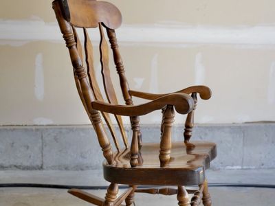 Vintage 1981 Nichols & Stone Solid Wood Rocking Chair