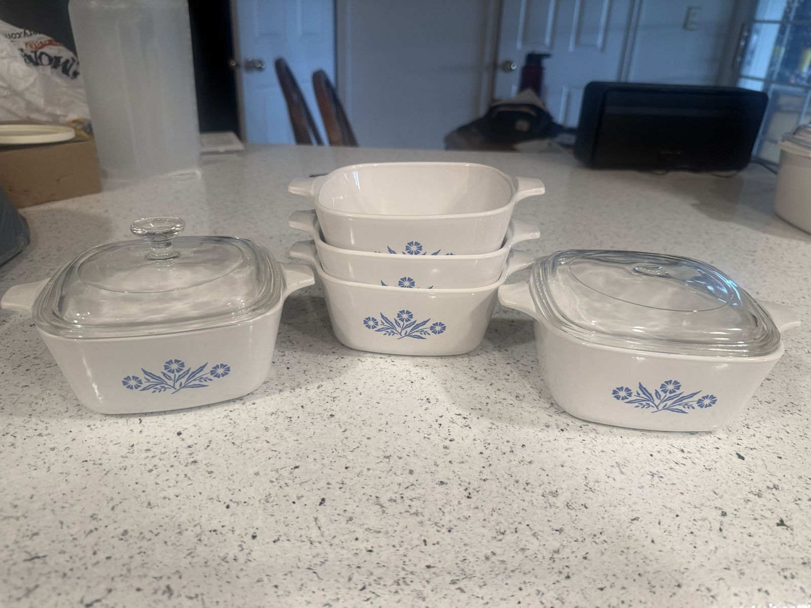 CorningWare Cornflower Blue Casserole Dishes with Lids