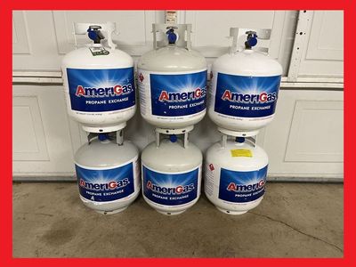 FULL 5 Gallon 20 lb. Propane LP Gas Cylinders/Tanks/Bottles for BBQ, Grill, Fire Pits, Patio Heaters, Trailers, RVs... LPG