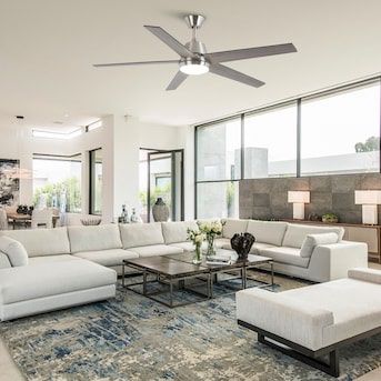 VACZON 52” Smart Ceiling Fan – Brushed Nickel with Gray/Oak Blades (NEW)
