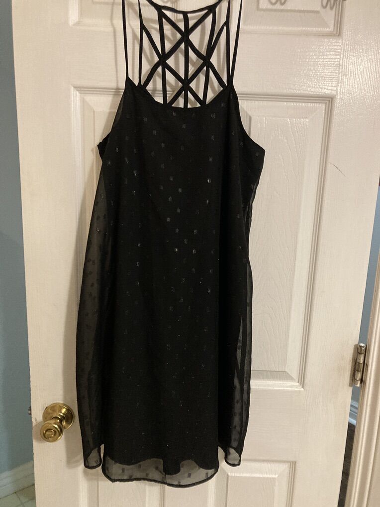 Black Sparkly Strappy Dresss Small