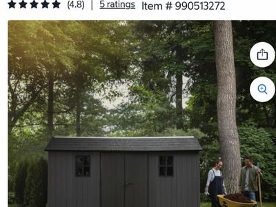 Keter Newton Plus 7.5' x 15' Resin Outdoor Storage Shed - Graphite