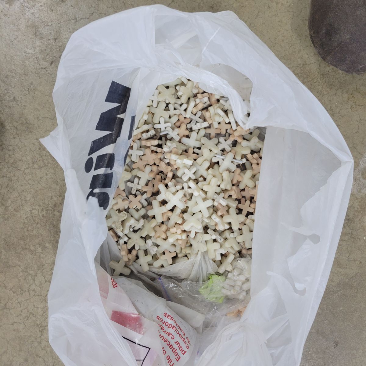 Various Tile materials, hydro ban, grout, floor patch, spacers, sponges