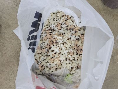 Various Tile materials, hydro ban, grout, floor patch, spacers, sponges