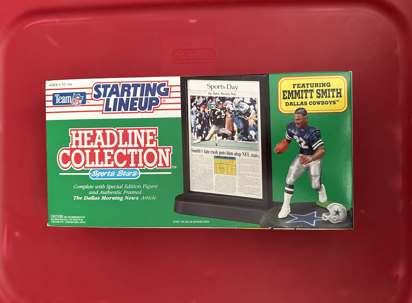 Emmitt Smith 1992 Starting Lineup Figure Headline Collection.