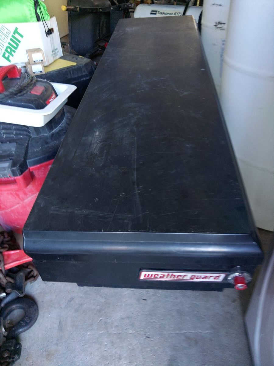 Weather Guard Black Truck Bed Tool Box - Long, Secure Storage