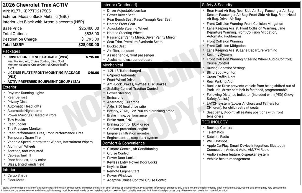 2026 Chevrolet Trax Activ