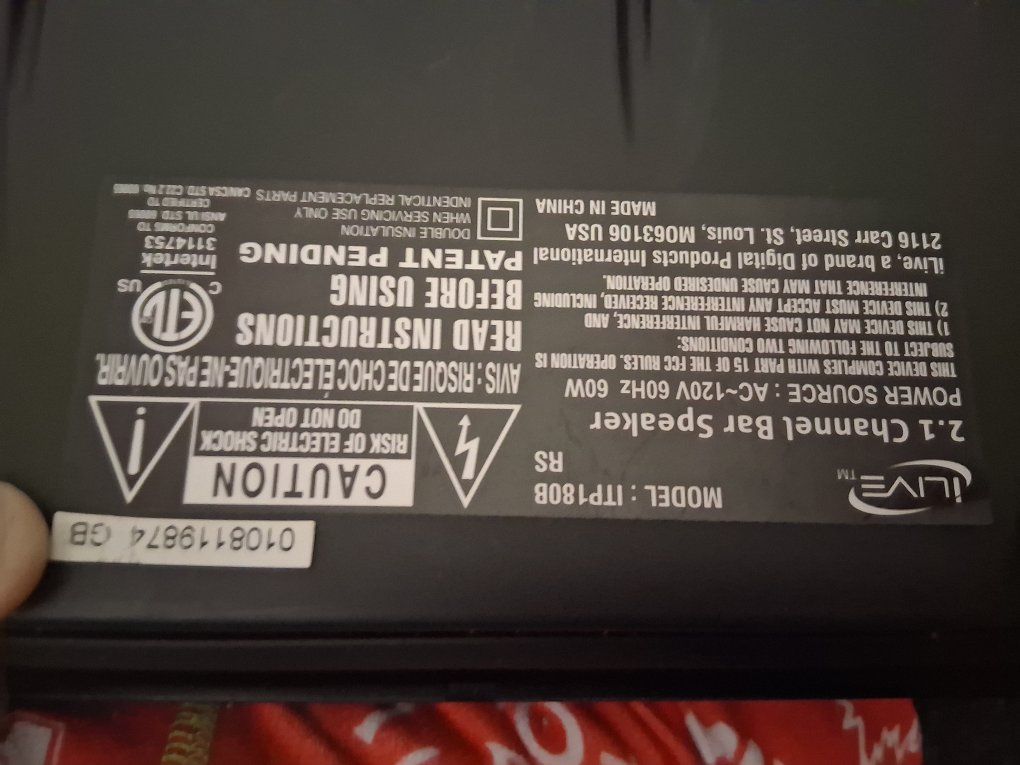 iLive ITP180B 2.1 Channel Bar Speaker