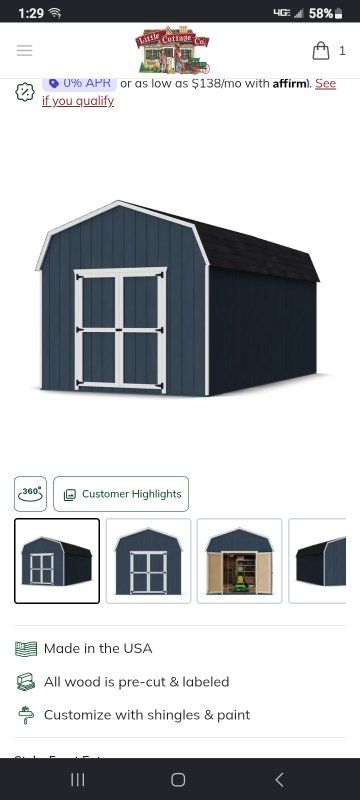 10x20 Wood Storage Shed