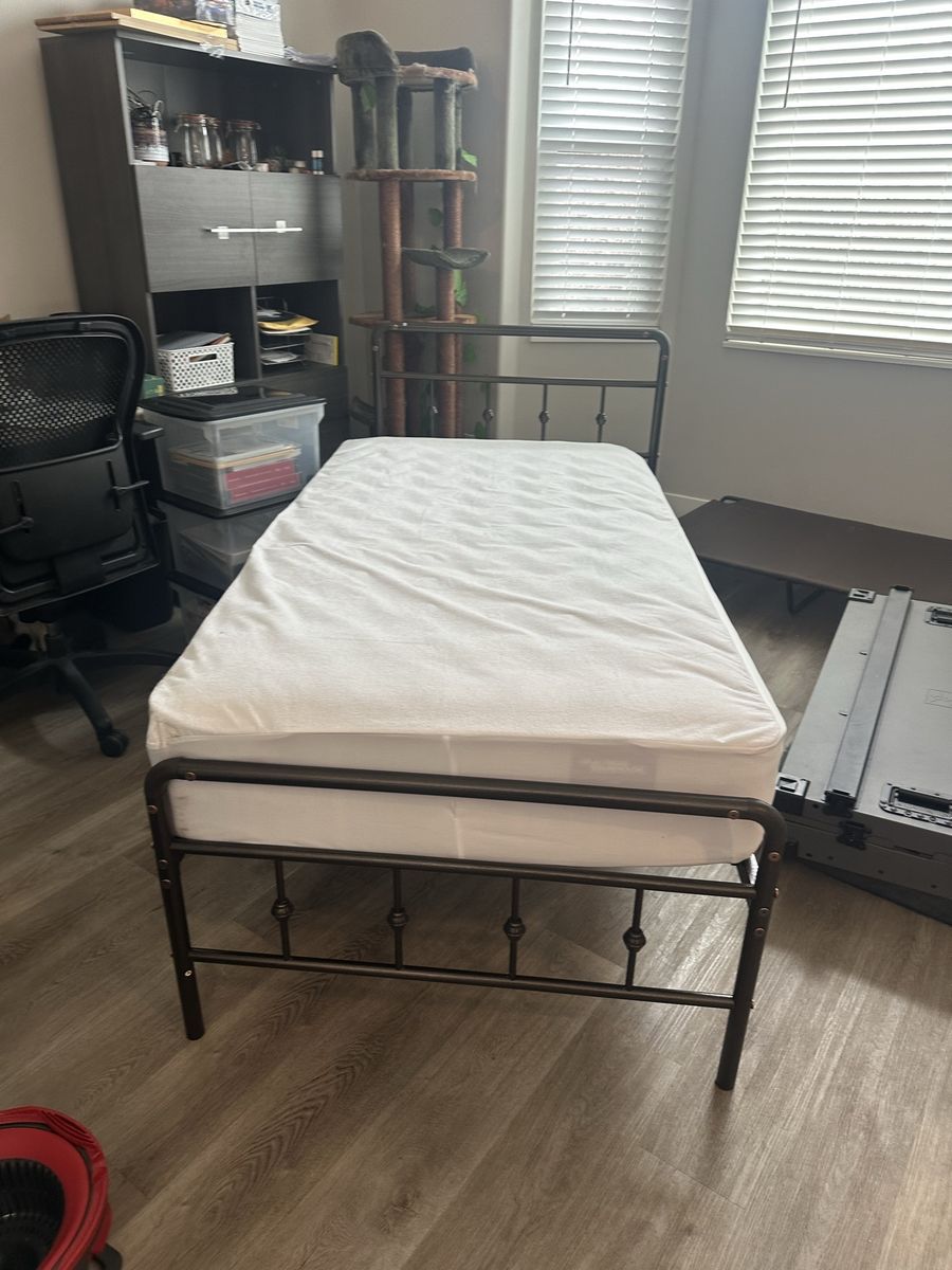 Twin Mattress W/Frame & Accessories