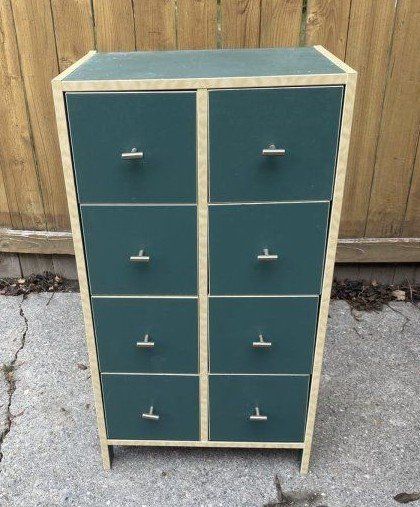 Wood Storage Cabinet - Green & Natural Finish, Versatile Organization