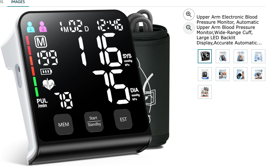 Upper Arm Electronic Blood Pressure Monitor