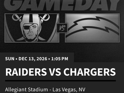 Raiders Tickets, Sec 202, Row 1.