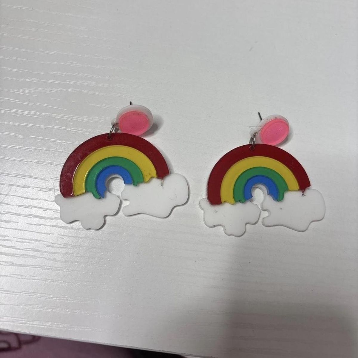 Rainbow Cloud Drop Earrings - Fun & Colorful Accessory