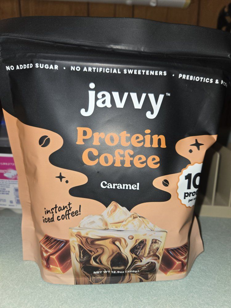 Javy Caramel Protein Coffee: Instant Iced Coffee with 10g Protein, No Added Sugar, Prebiotics, 12.9oz