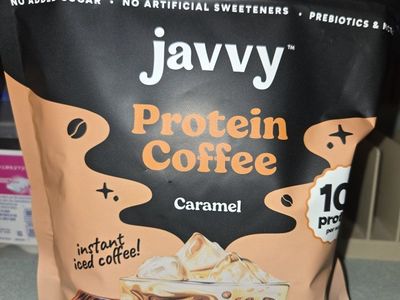 Javy Caramel Protein Coffee: Instant Iced Coffee with 10g Protein, No Added Sugar, Prebiotics, 12.9oz