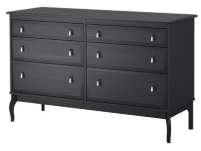 IKEA EDLAND 6-Drawer Dresser - Gray, 62 1/4" Wide, Roomy Drawers with Pull-Out Stop