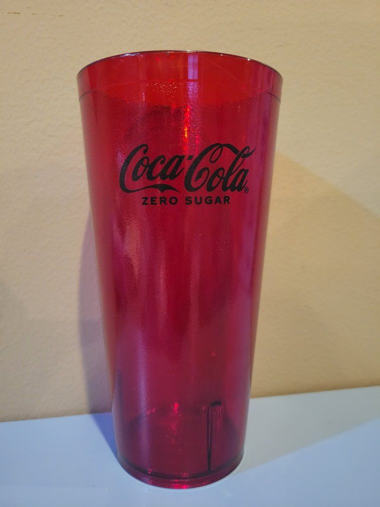 NEW- 12 Coca-Cola Zero Sugar Restaurant grade Red Plastic Tumbler Cups