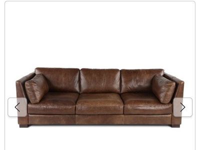 Utah Brown Italian Leather Sofa and Maxi Chair