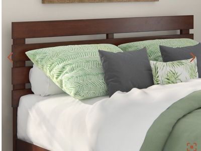 AFI Oxford Queen Bed includes headboard , open end frame and Twin XL Trundle Bed - Walnut Finish NIB