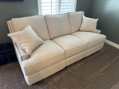 Fabric Couch With Power Footrests