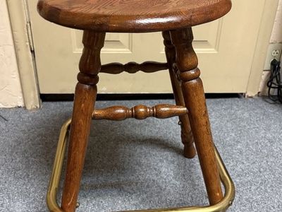 Vintage Solid Oak Stool