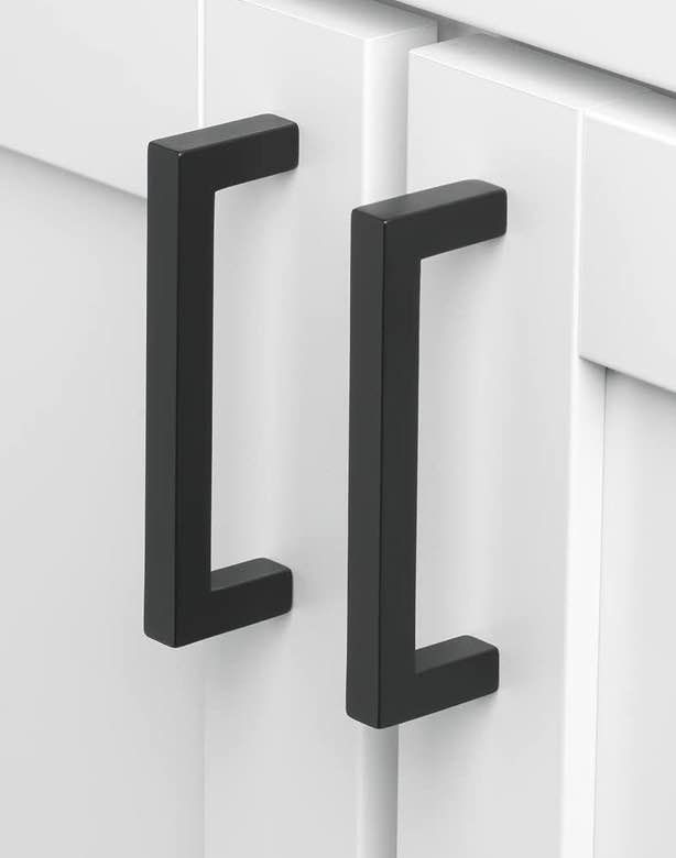 18x GlideRite 3 3/4 in. 96mm Center-Center Solid Square Cabinet Pull in Matte Black