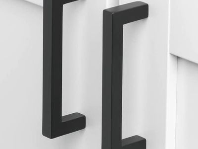 18x GlideRite 3 3/4 in. 96mm Center-Center Solid Square Cabinet Pull in Matte Black