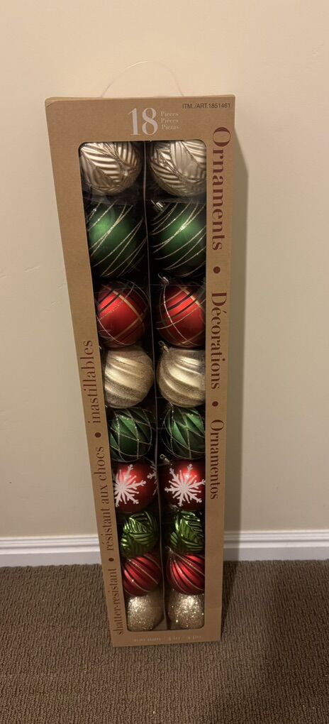 NIB CG Home Shatter Resistant Ornaments 18 Count