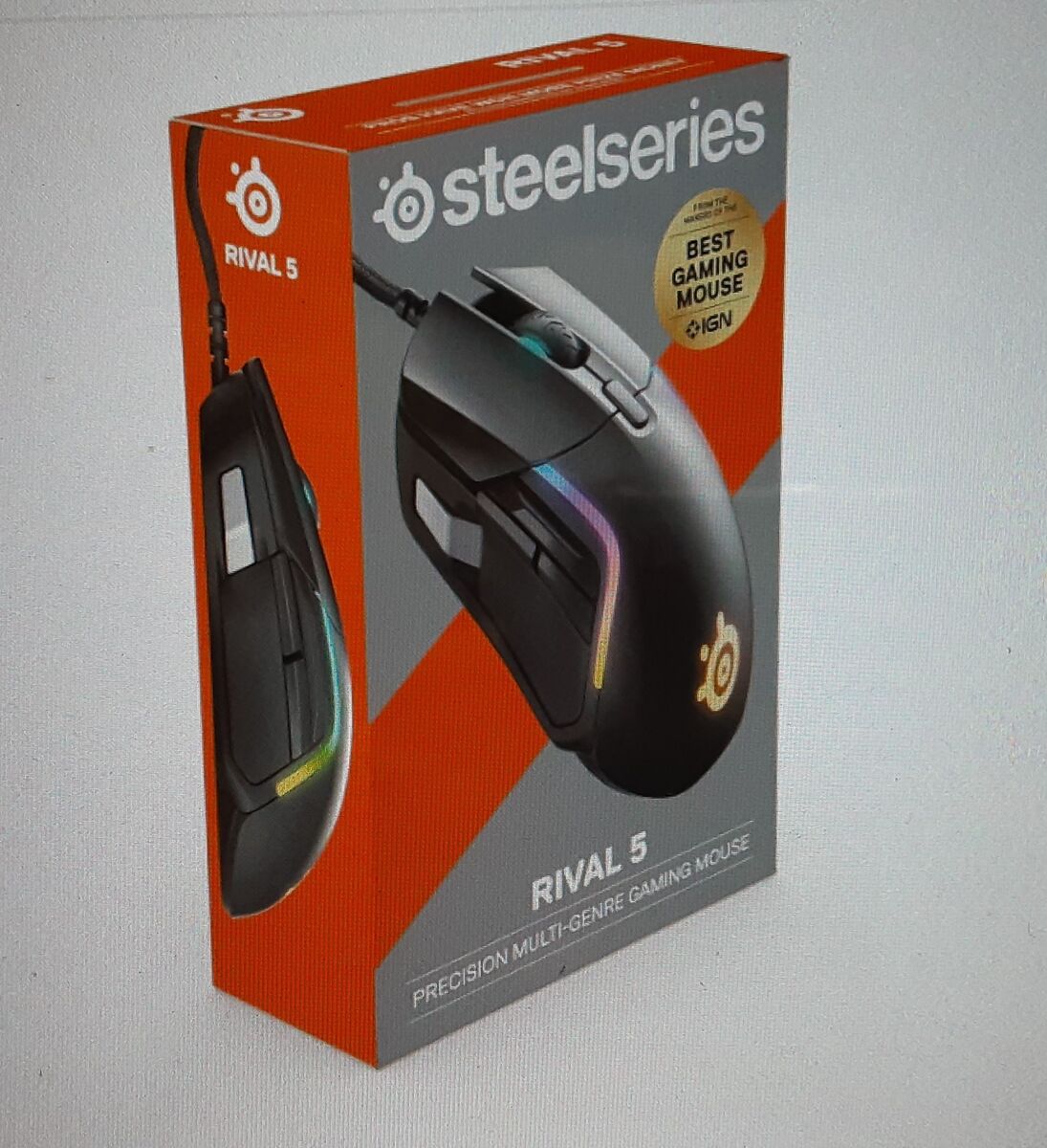 SteelSeries Rival 5 Gaming Mouse with PrismSync RGB Lighting and 9- Programmable Buttons – New