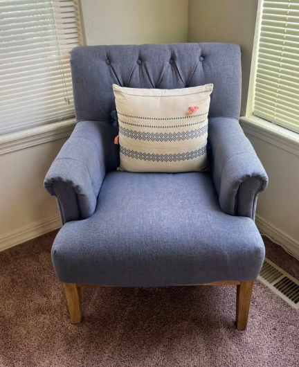 Plush Blue Accent Chair