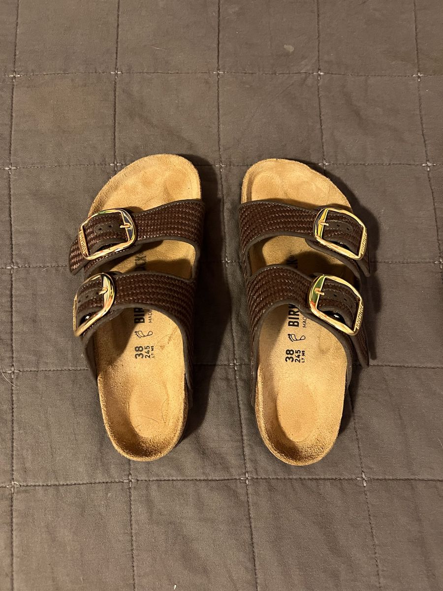 Birkenstock Arizona Brown Woven Sandals Size 38 Regular