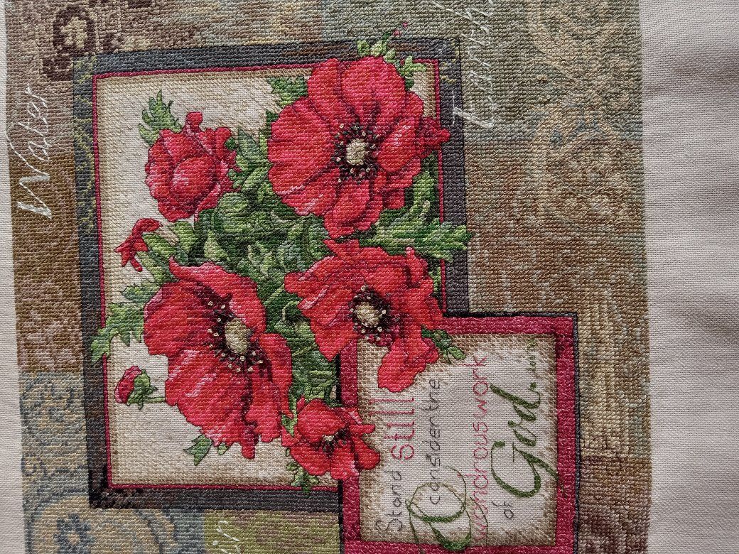 Flower needle craft artwork
