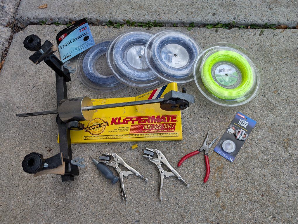 Klippermate Tennis Racquet Stringing Machine with Tools and String Reels