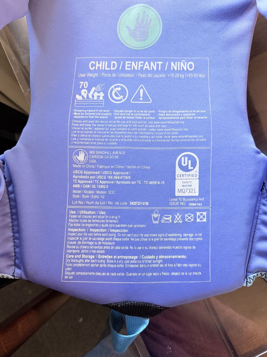 Toddler life jackets