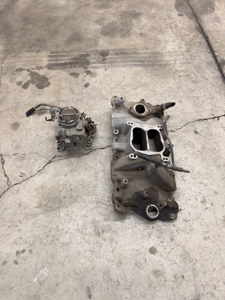 Small Block Edelbrock Intake and Rochester Carb