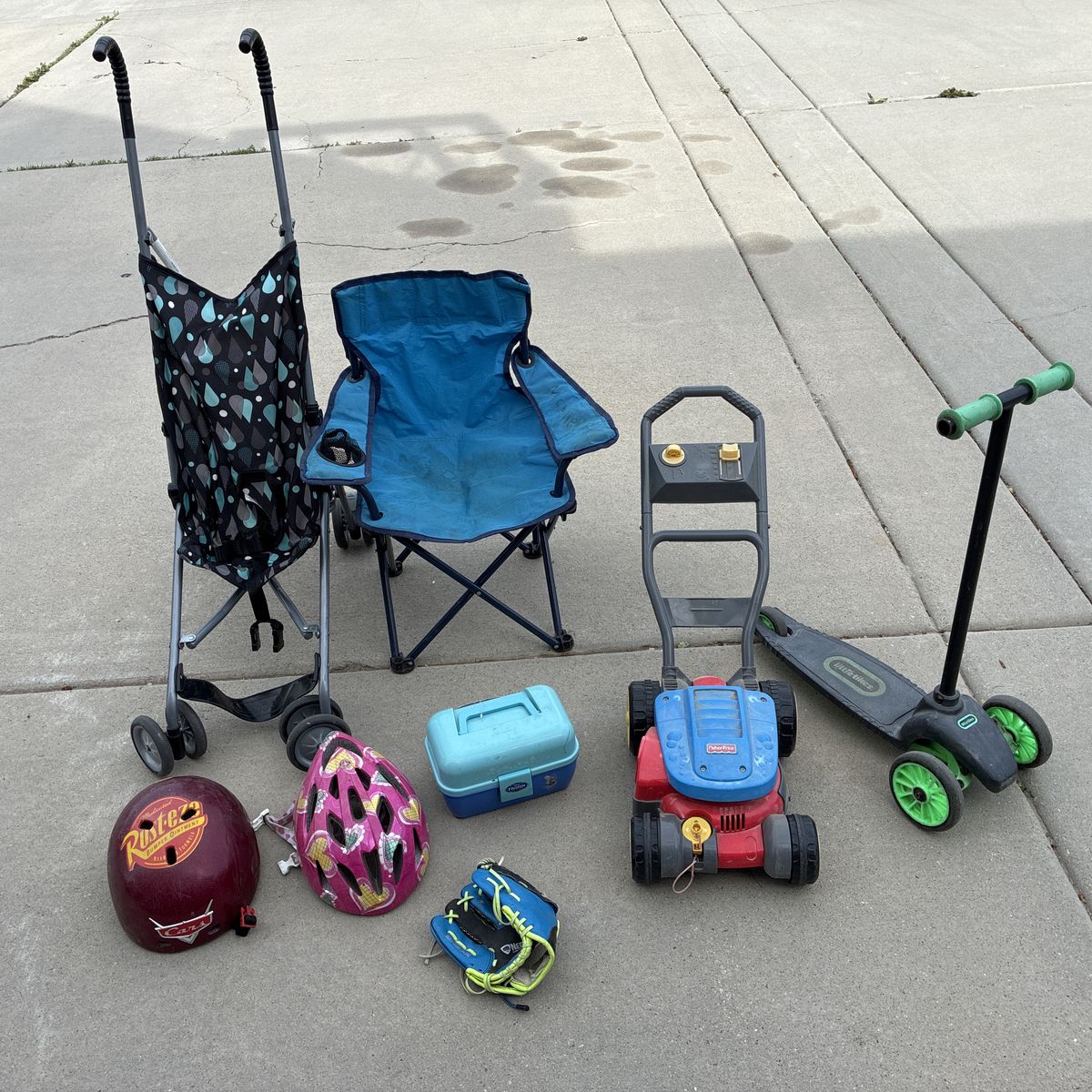 Random Kid Toys, Helmets And Stroller
