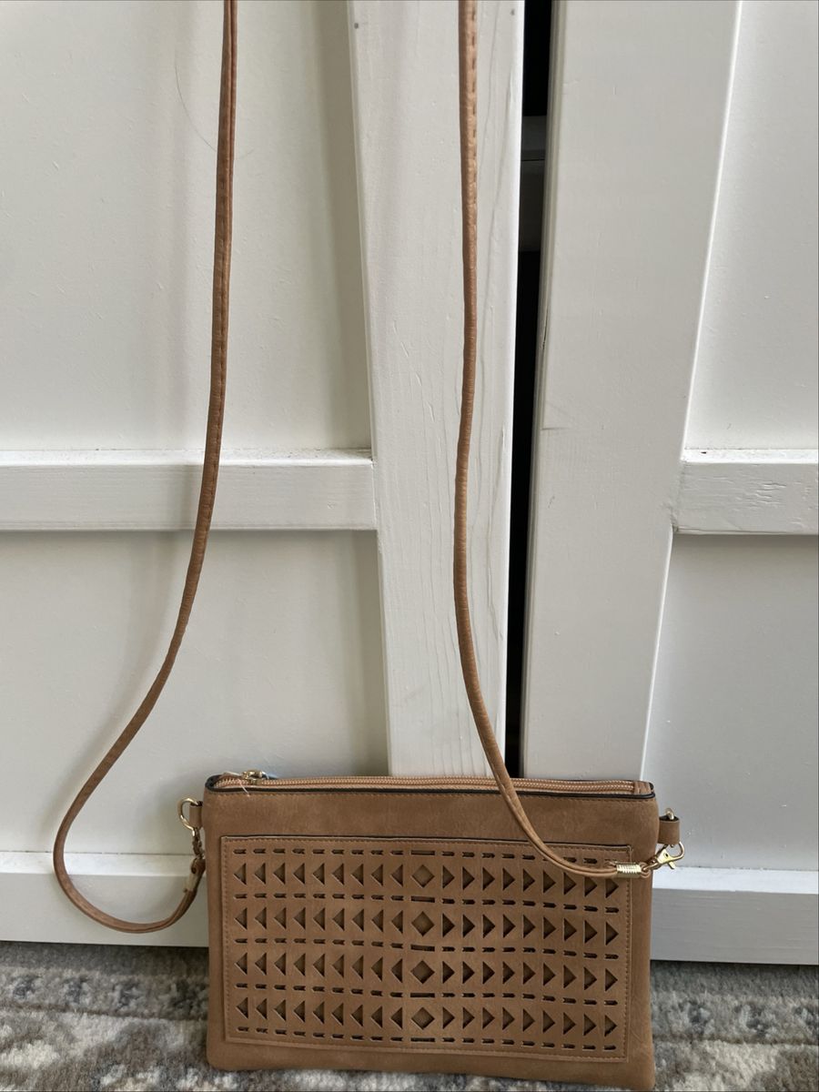 Small cross body bag Faux Leather Brown Strap