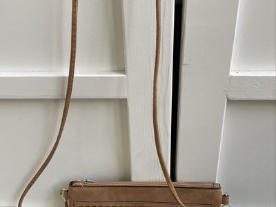 Small cross body bag Faux Leather Brown Strap
