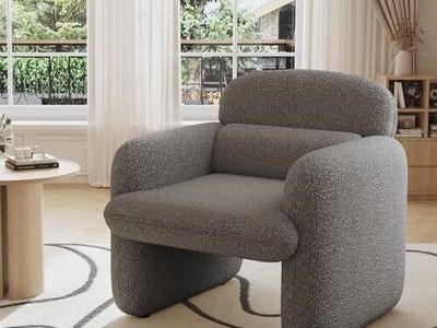 30.5" Accent Chair, Chenille, Dark Grey