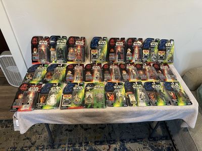 34 Star Wars Figure Lot POTF Episode I CommTech Freeze Frame Sealed Cards