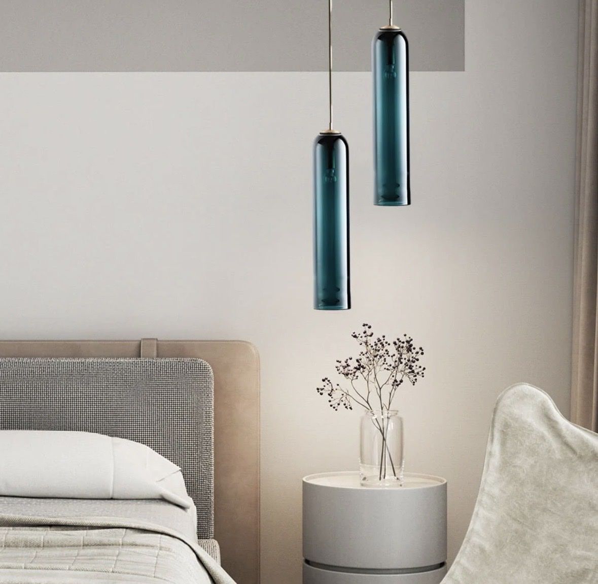Beautiful Long Glass Post-Modern Pendant Lights