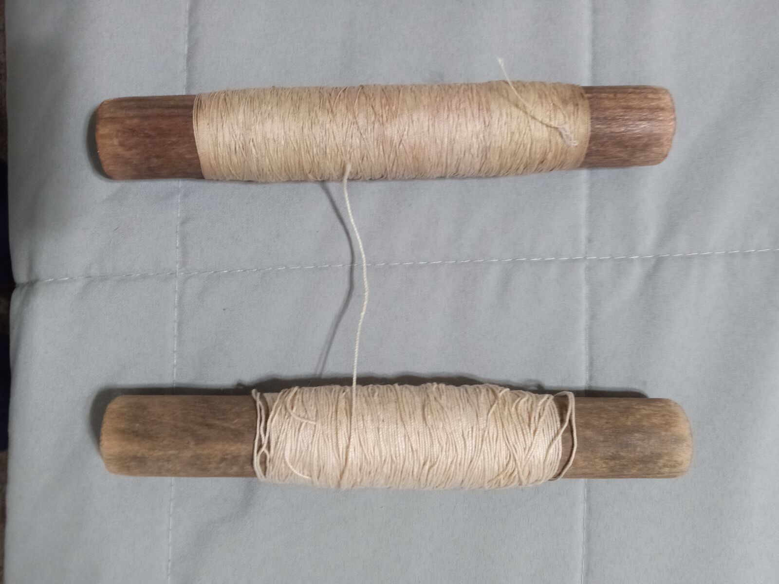 Vintage wooden stunt kite reels and string came from San Francisco kite factory 1975