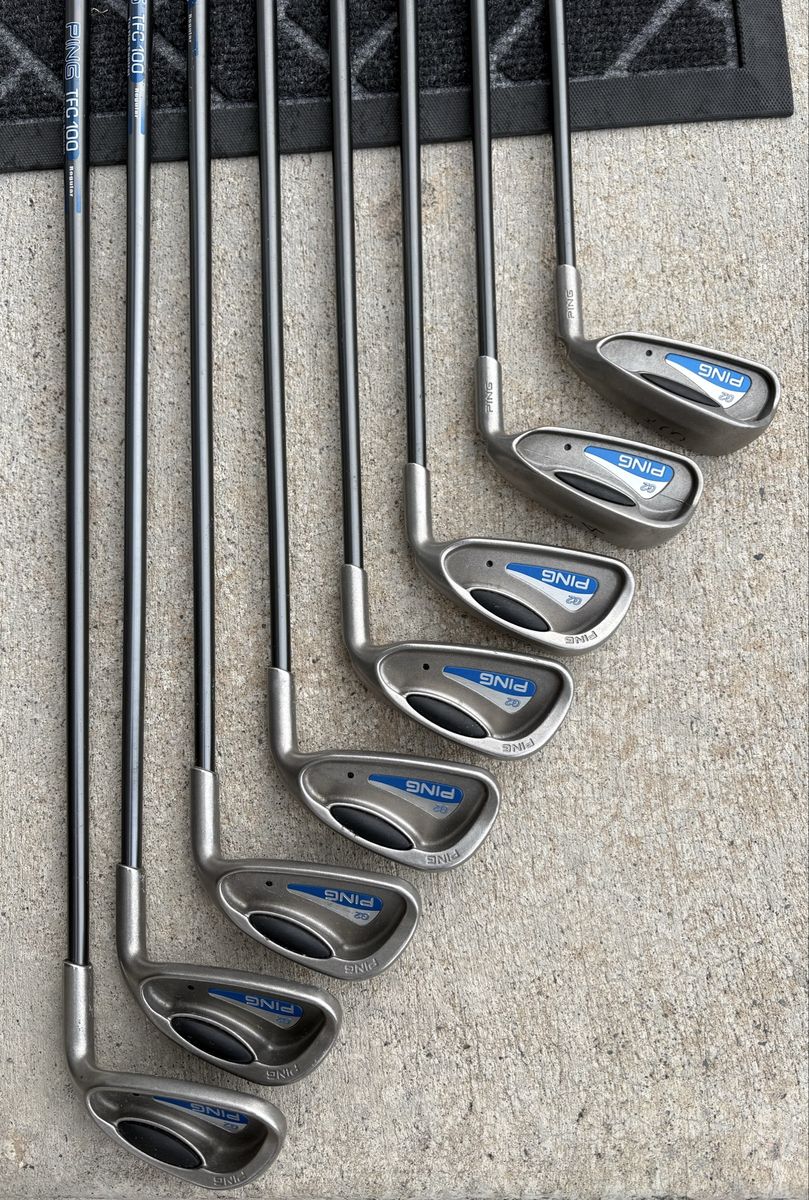 PING G2 Black Dot Golf Iron Set – 3-9 Iron + Pitching Wedge – Regular Graphite Shafts - Right Handed